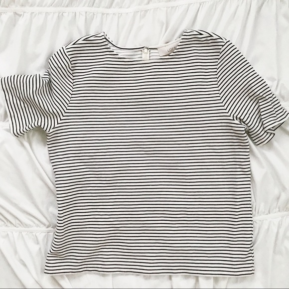 LOFT Tops - Ann Taylor Loft Black & White Striped Top Blouse